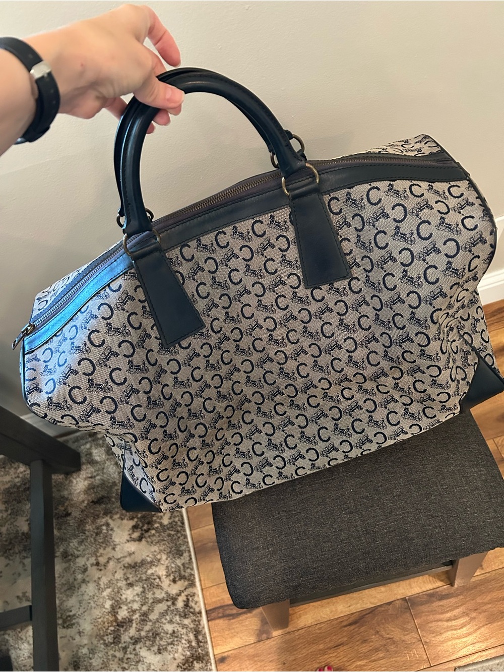 vintage Celine Horse Carriage / C-Macadam Monogram Boston duffel travel bag